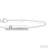 1/20 Ctw Horizontal Bar Round Cut Diamond Fashion Bracelet in Sterling Silver